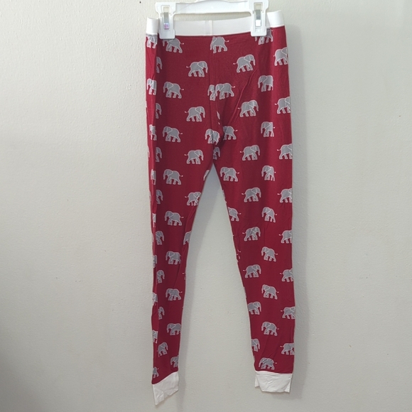 Southern Slumber Red Elephant Bamboo Pajamas Bama Crimson Tide Girls Size 9/10 - Picture 7 of 7